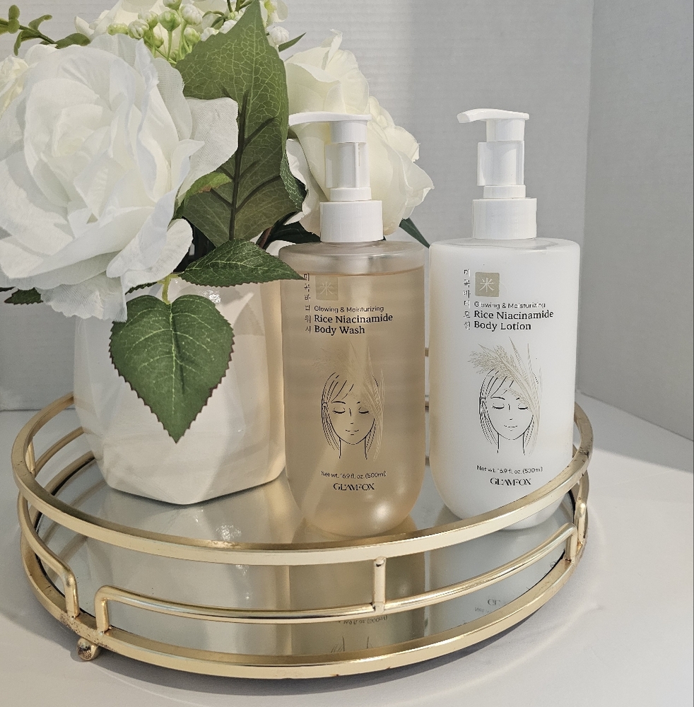 Glamfox Rice Niacinamide Body Lotion And Body Wash 16.9fl.oz 2 Pc